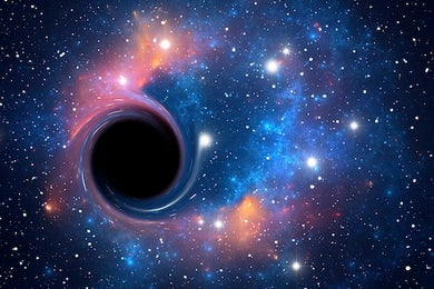 An artistic image of a black hole... or an alien syringe opening?!