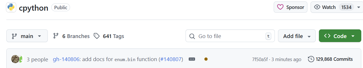 cpython official repo screenshot